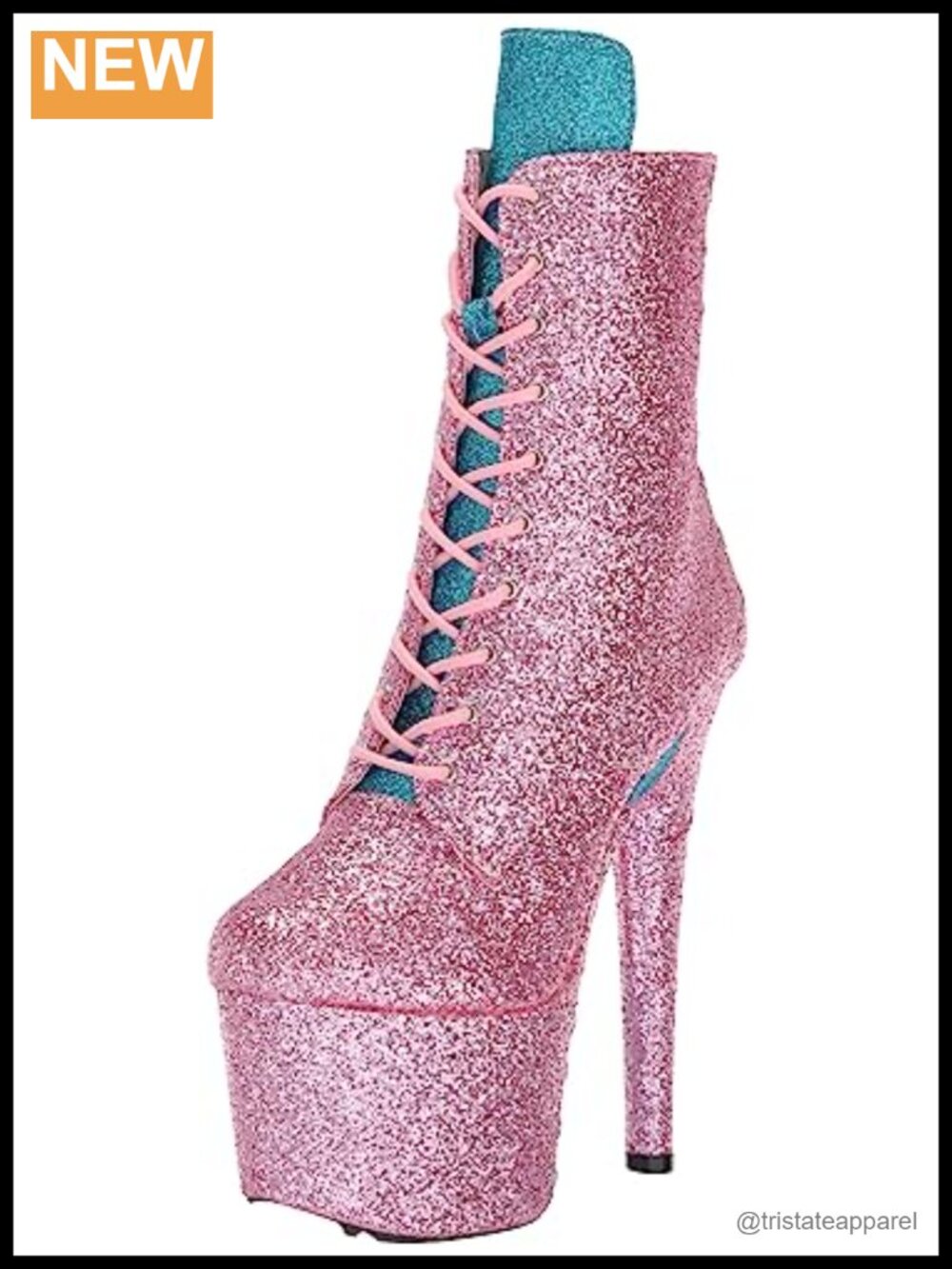 Sparkly Ankle Boot with Corset Detail Stiletto Heel